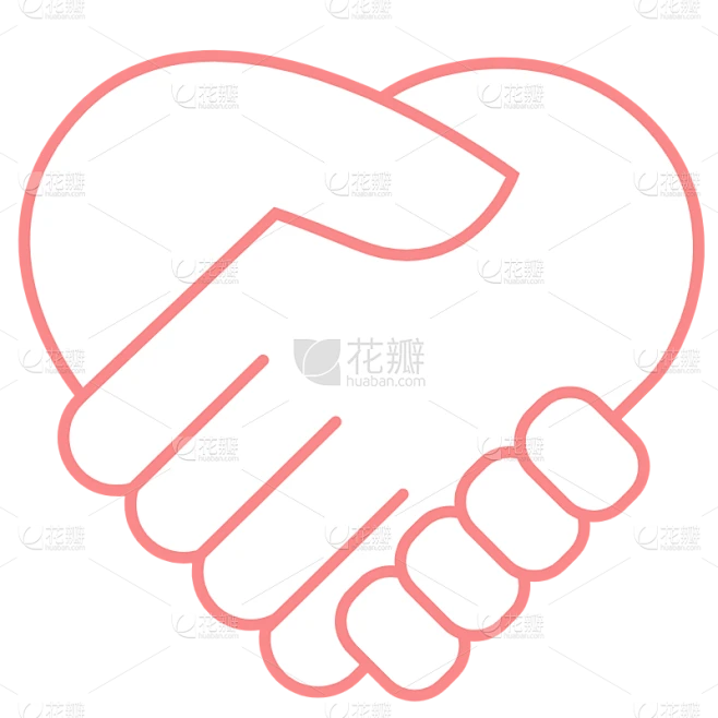 ICON-矢量爱心握手公益图标6素材-花瓣网