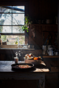 black round plate with food on table