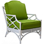 THE WELL APPOINTED HOUSE - Luxury Home Decor- Chippendale Outdoor Lounge Chair - Patio Furniture - Patio & Garden : This lovely outdoor lounge chair features a powder coated aluminum frame with UV-resistant wraps over welds and is only available in th