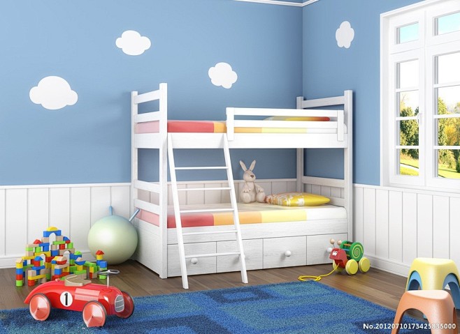 小户型儿童房装修图  双层小户型儿童房装...