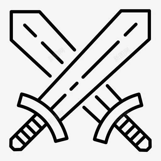 剑双刀战斗图标 页面网页 平面电商 创意素材-花瓣网