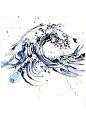 Tattoo design by Petra Hlaváčková, via Behance. Hokusai's Great Wave done a little bit differently!