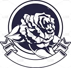 玫瑰,叶子,图标,传统,暗色,野生动物,自然美,绘制,复古