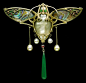EMIL RIESTER Dramatic Jugendstil Brooch Gilded silver Abalone Chalcedony Pearl H: 7.1 cm (2.8 in) W: 7.4 cm (2.91 in) German, c.1905 Tadema Gallery More jewelryMore Art Nouveau