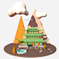 C4D剪纸风格古建筑图片大小2000x2000px 图片尺寸8.14 MB 来自PNG搜索网 pngss.com 免费免扣png素材下载！c4d#电商店铺装修#古典建筑#剪纸风格#可爱#暖色系#漂亮建筑#手机产品海报#中国风#装饰图案#