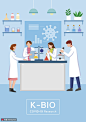 实验室科研测试冠状病毒医疗插画图片下载-优图网