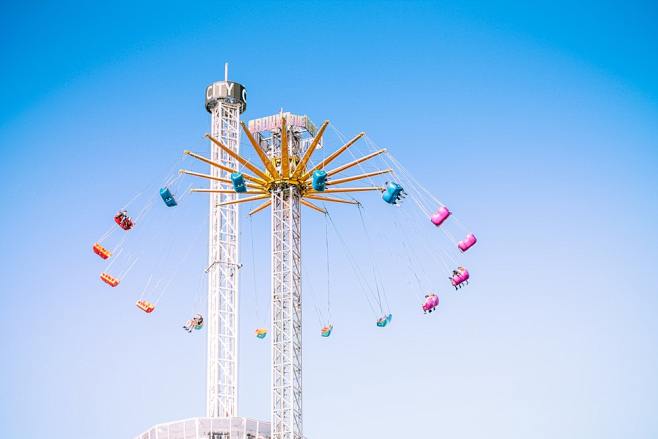 Tower, swing, sky an...