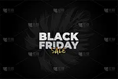 黑色星期五的促销海报，还有黑色的美味树叶。