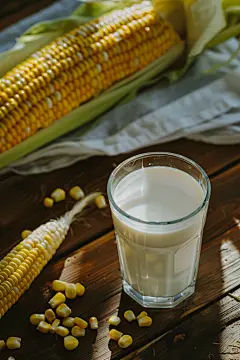 玉米早餐豆浆图片摄影图