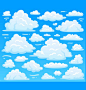 cartoon fluffy cloud at azure skyscape heavenly vector image