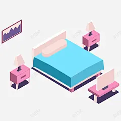 卧室25d立体插画 免抠png 设计图片 免费下载 页面网页 平面电商 创意素材