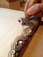 Dressing Up Wooden Objects with Pyrography - Core77 : Pyrography is the art of "drawing" on wood using a stylus with an electrically-heated tip. For those that have mastered drawing in ink and are seeking another way to make indelible marks, pyr