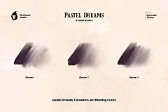 新标志视觉概念插画柔和颗粒线条水粉绘画笔刷画笔设计素材 Pastel Dreams Brushes - 格外视觉(uigui.cn)-国外高品质设计素材共享网