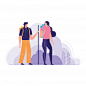 Couple tourist with backpacks vector illustration Premium Vector