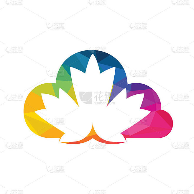 云和枫叶加拿大标志设计。
