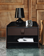 GENTLEMAN | Bedside table by Flou | design Carlo Colombo : Download the catalogue and request prices of Flou rectangular leather bedside table Gentleman | bedside table, design Carlo Colombo, Gentleman collection