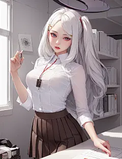 用AI画的半真实感的蓝色存档人物
