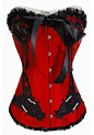 Red Embroidered Ruffle Corset