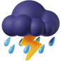 PNG素材：细雨打雷