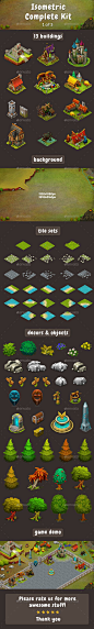 Isometric Game Kit 1 of 3  Towers, Backgrounds, Tilesets & more — Photoshop PSD #tiles #isometric land • Available here → https://graphicriver.net/item/isometric-game-kit-1-of-3-towers-backgrounds-tilesets-more/17181727?ref=pxcr