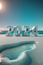 梦幻奇异数字2024艺术字立体字模型图片