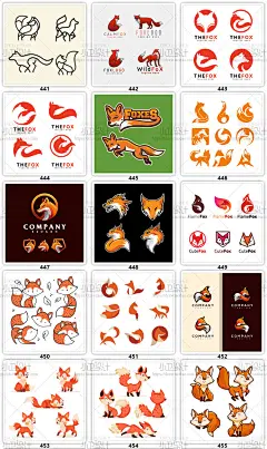 FOX狐狸竞技头像标志LOGO图标商标动物 平面设计素材ai矢量源文件-淘宝网