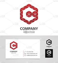 字母C -会徽设计元素与名片