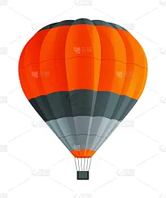 气球飞行。浮空器，空中的飞行器。热气球孤立在白色背景上