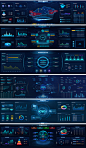 科技可视化管理系统计大屏软件图表统计后台UI界面智慧PS素材模板-淘宝网