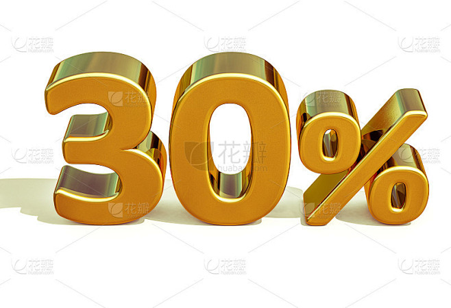 3d黄金30 30%折扣标志