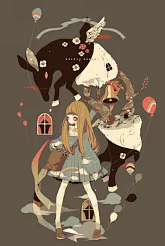 来自日本插画师Yurakuru的黑童话插画二期 - 插画图片_插画师_插画壁纸_场景插画_yidodo.net - 意兜兜