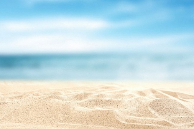 蓝色大海沙滩海边夏天小清新素材浪漫背景背...