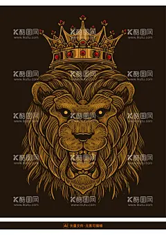 狮王头像插画  - 源文件下载【酷图网】狮子国王,狮子国王头像,狮子头,狮子国王图案,狮子国王印花,狮子国王图腾,潮流狮子头像,暗黑狮子头像,霸气狮子标志,狮子印花图案