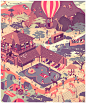 Lufthansa : We worked with Plan Net in Germany to create a wimmelbilder illustration as part of a global promotion for Lufthansa. It appeared on a microsite where the visitor was challenged to explore and discover details within the illustration. Several 