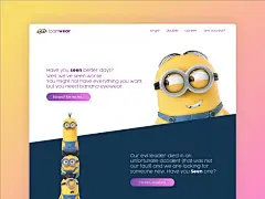 Banana Eyewear Landing Page color despicable me ui sunnies glasses ux interface landing page minions daily ui 003