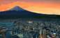General 2560x1600 Mount Fuji sunset Tokyo Japan city mountains snowy peak
