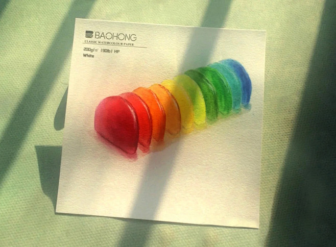 水彩 彩虹糖片