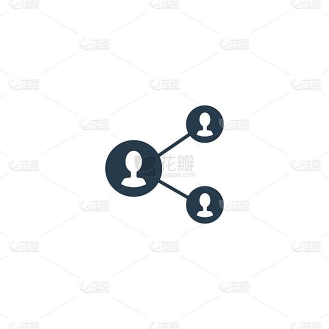 人们连接图标插图。社交网络的信号。