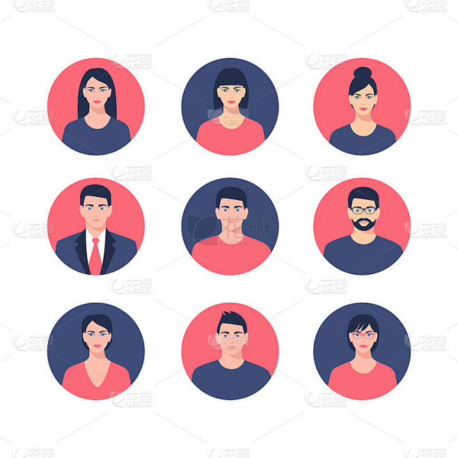 Avatar profile icon set