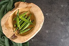 秋葵,留白,背景,黑色,粘的,水平画幅,维生素,乡村风格,工作室,植物