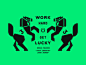 Work Hard Get Lucky geometric minimal racing lucky luck horseshoe horse