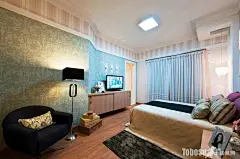 123平米装修效果图之卧室壁纸