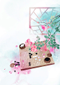 棋声花院闭，幡影石坛高_点意__插画师作品_涂鸦王国gracg.com
