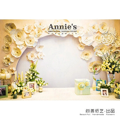 大型卡纸手工纸花橱窗影楼婚庆婚礼现场舞台...