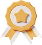 reward badge with two ribbons Illustration in PNG, SVG