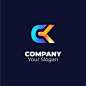 Free vector creative professional ck logo template