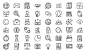 Vector administrator icons set, outline style
