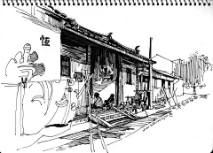 粟悲钢笔画·浙江绍兴_看图_钢笔画吧_百度贴吧