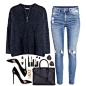 A fashion look from January 2016 featuring blue sweater, high waisted jeans and Christian Louboutin. Browse and shop related looks.