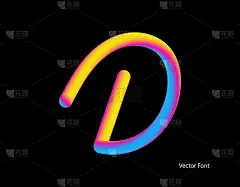 向量的信。抽象字母混合线。标志符号